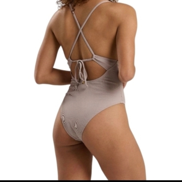 NEW- QuintSoul- New without tag- Taupe One-Piece Swimsuit - Picture 6 of 6